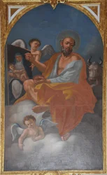Gemälde des heiligen Lukas des Evangelisten in Tibães, Braga, Portugal